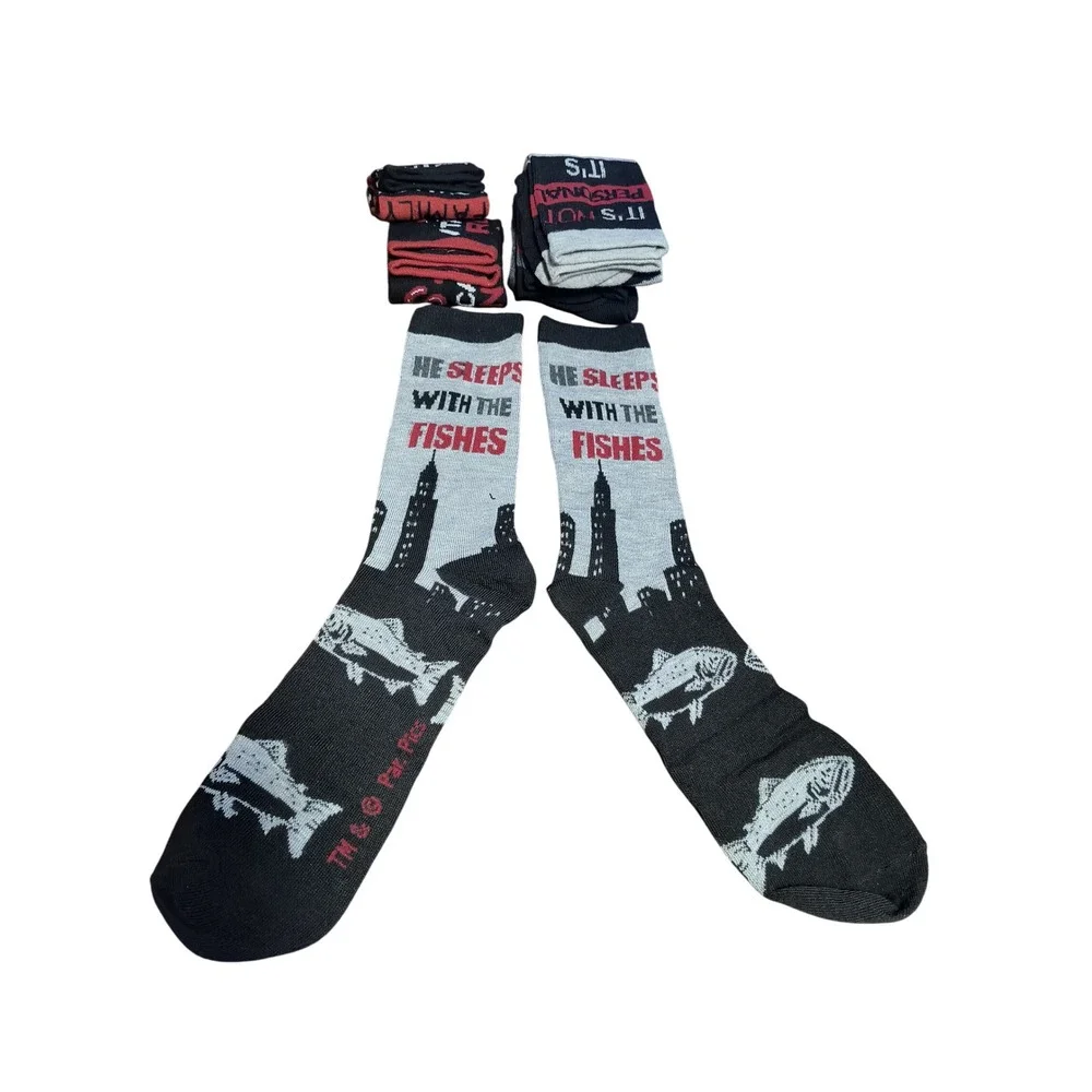 THE GODFATHER He Sleeps With The Fishes Novelty Socks one‎ size